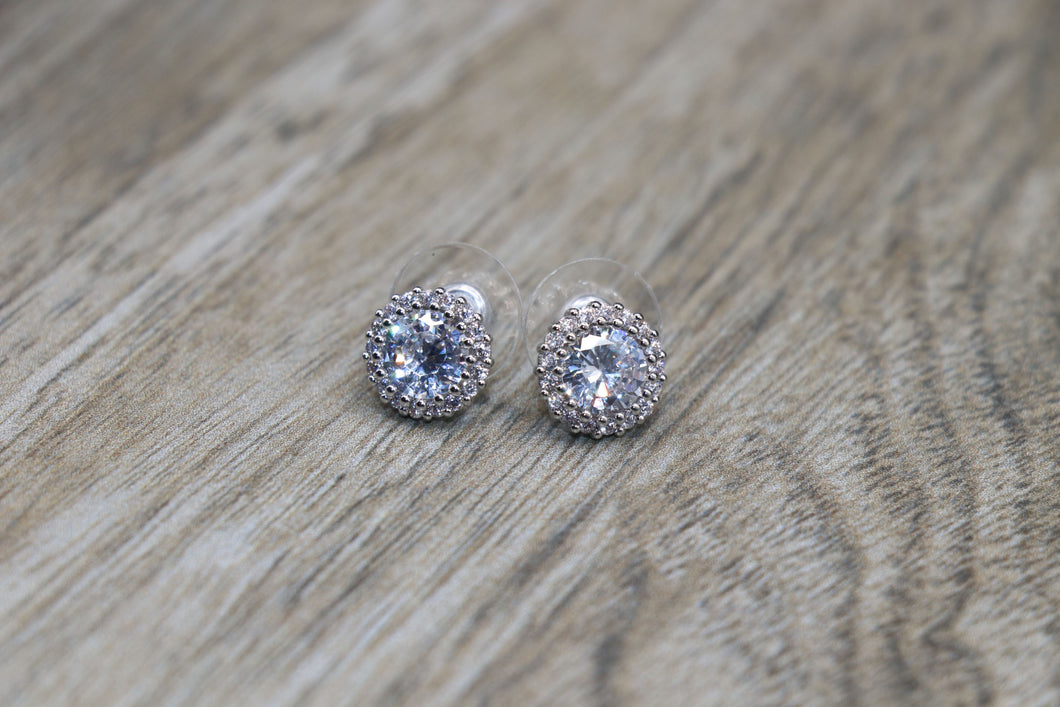 Silver Diamond Earrings