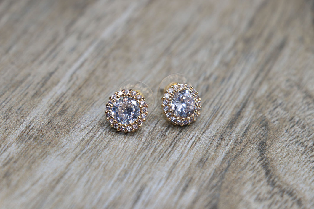 Gold Diamond Stud Earrings