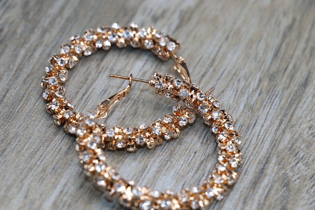 Gold Studded Hoop Earrings