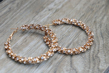 Load image into Gallery viewer, Large Gold Studded Hoop Earrings

