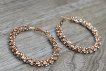 Load image into Gallery viewer, Large Gold Studded Hoop Earrings
