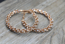 Load image into Gallery viewer, Large Gold Studded Hoop Earrings

