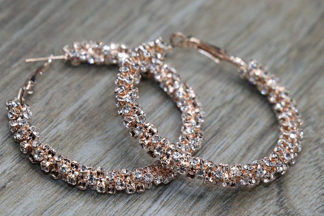 Large Rose Gold Studded Hoops