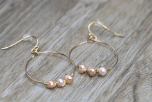 Load image into Gallery viewer, Freshwater Pearl Hoop Earrings

