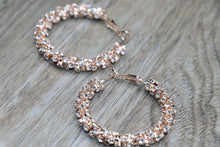 Load image into Gallery viewer, Rose Gold and Silver Studded Earrings
