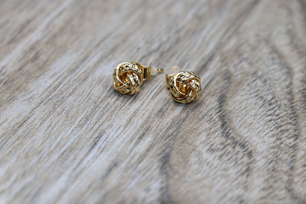 Small Gold Knot Earrings