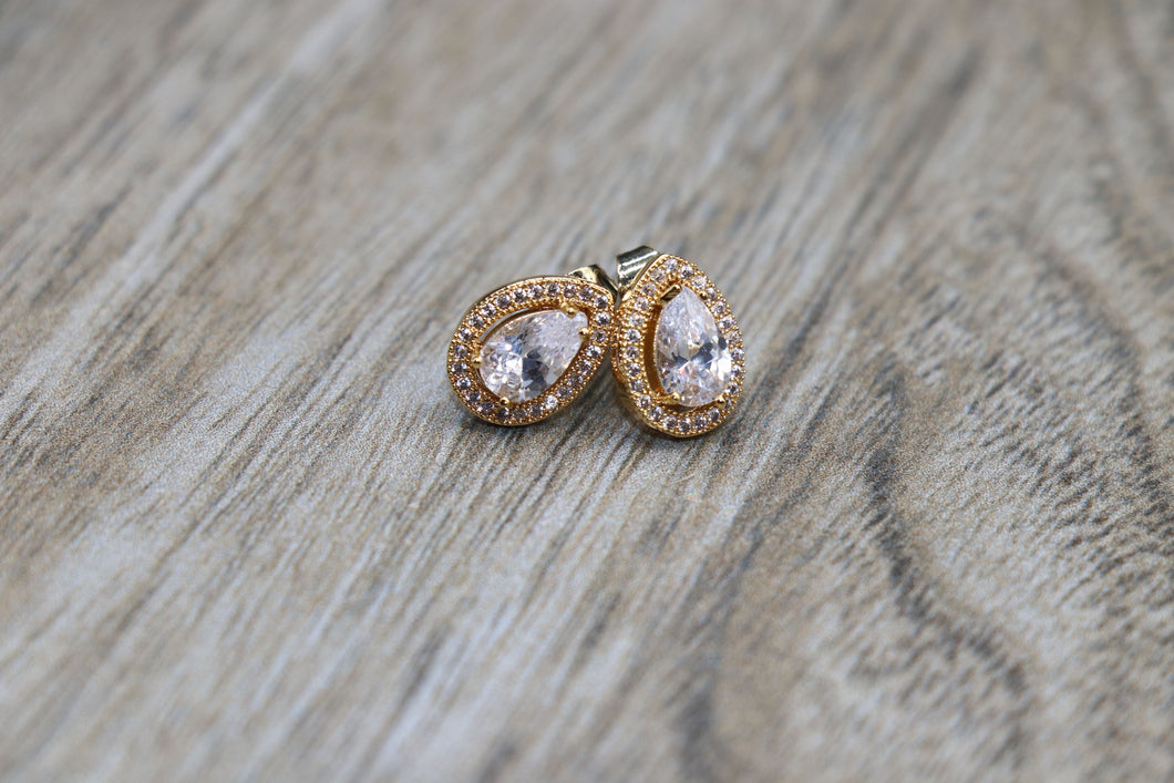 14K Gold Plated Pear Shaped Earrings