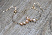 Load image into Gallery viewer, Freshwater Pearl Hoop Earrings
